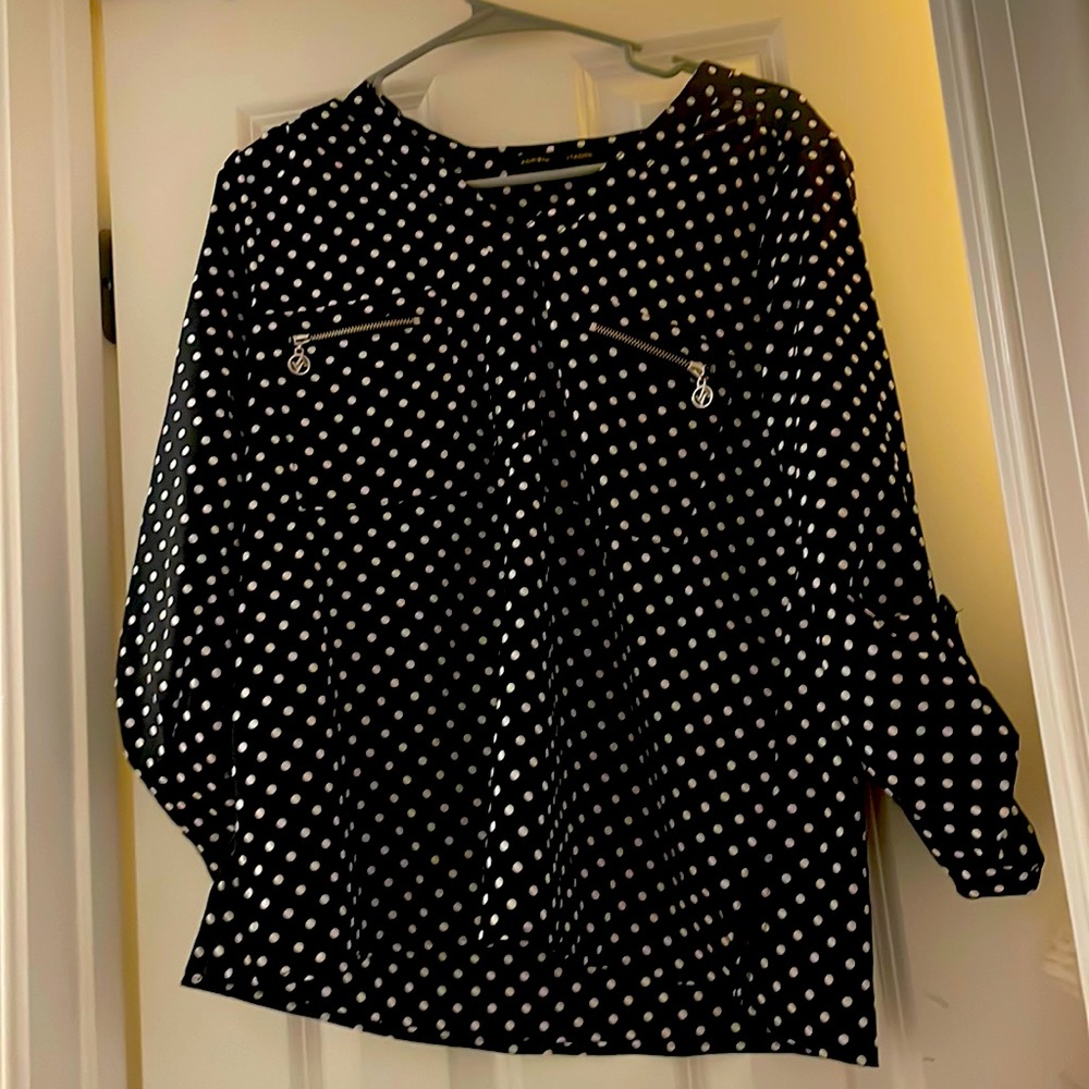 Black and white Polk a dot blouse. Brand new only wore once! Size small
